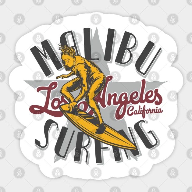 Malibu surfing Sticker by Design by Nara